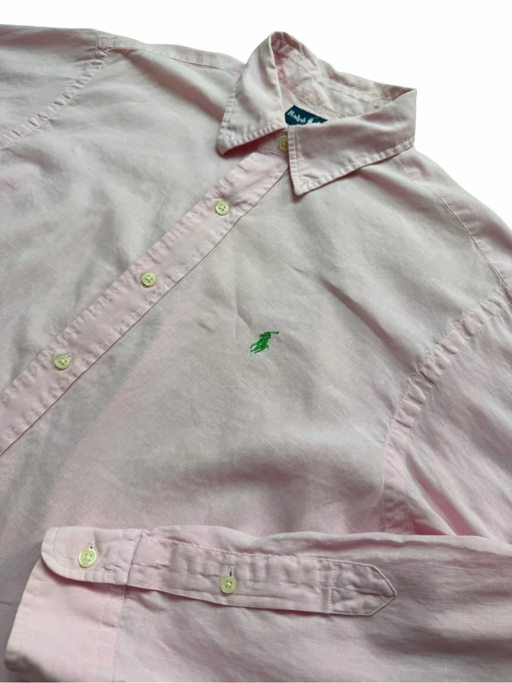 Ralph Lauren Shirt Mens Medium Light Pink Button Down Classic Fit Long Sleeve
